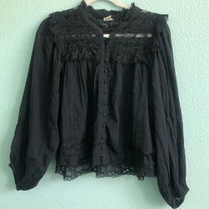 Anthropologie Lace Blouse (Black)